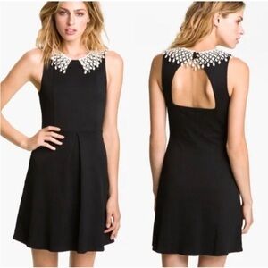 FREE PEOPLE Crochet Peter Pan Collar Waffle Knit Dress